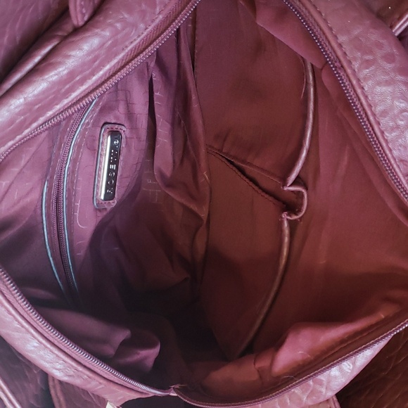 Rosetti Midtown Eggplant Leather Satchel Bag / Shoulder Purse. - Picture 14 of 16